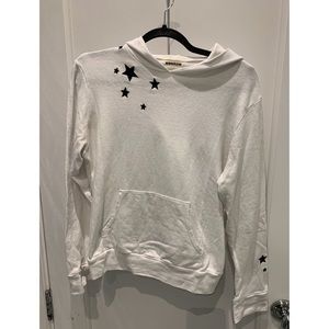 Monrow white star hoodie